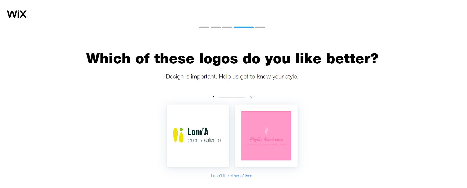 Ảnh chụp màn hình của Wix Logo Maker - So sánh các phương pháp Logo